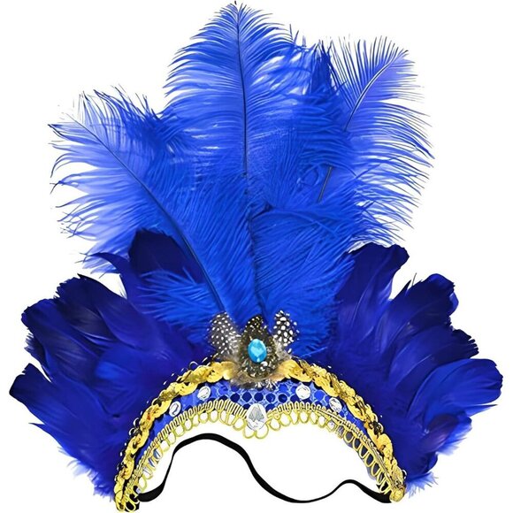 Feather Headband for Women Mardi Gras Costume Party Carnival Accessories main image 4